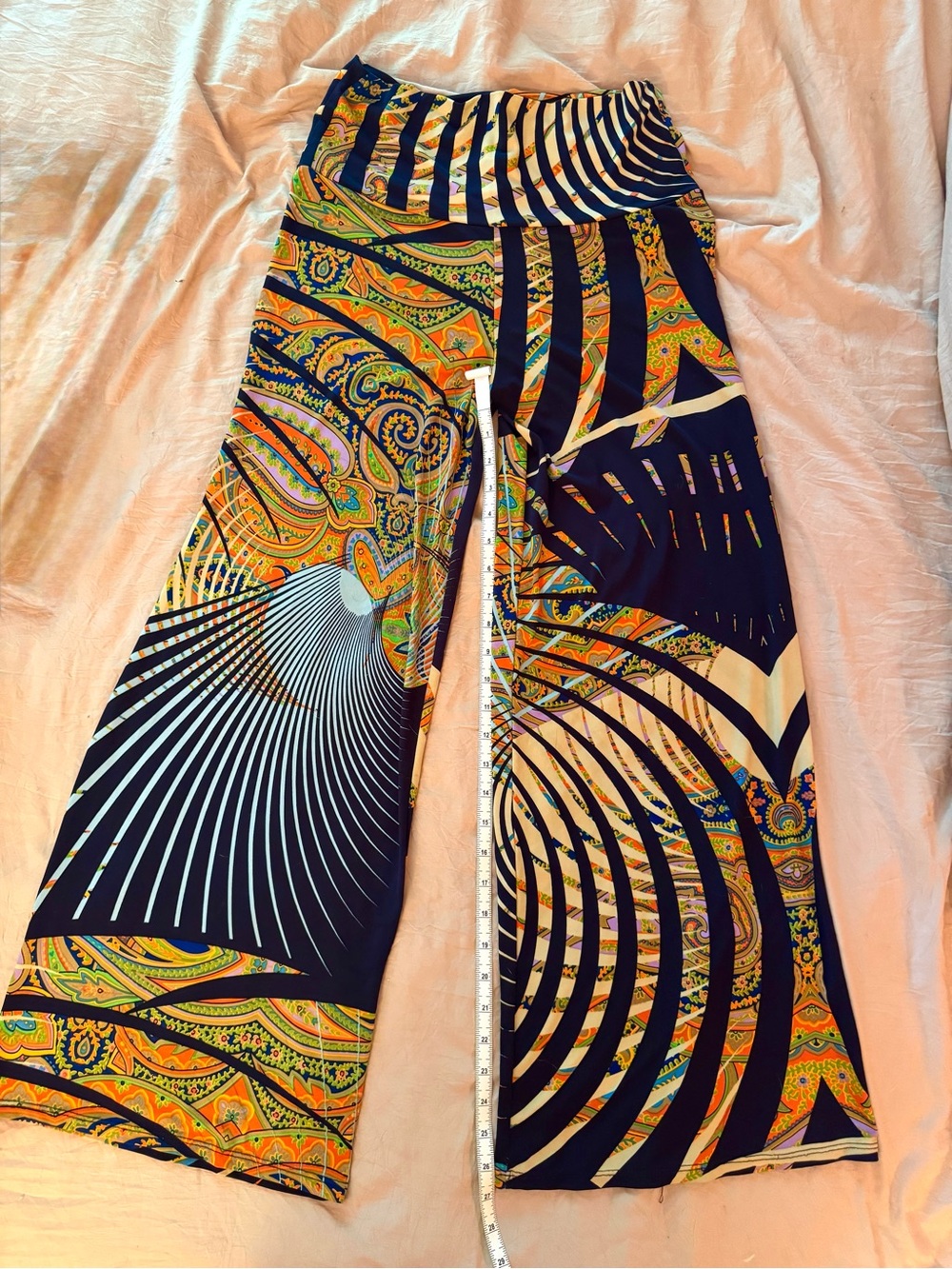 La Ropas Psychedelic Print Palazzo Pants